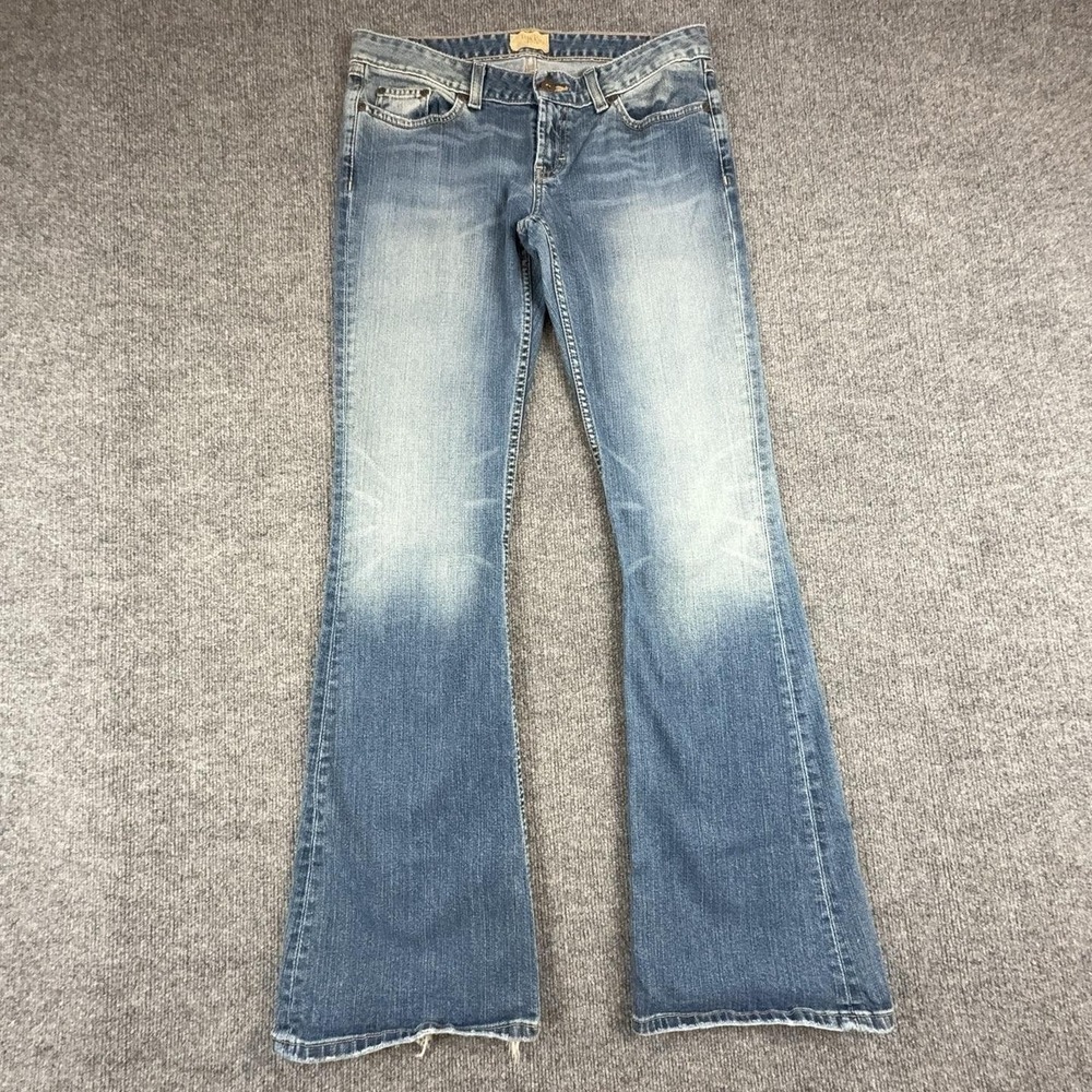 BKE Star Stretch Jeans Womens 30x35.5 Blue Low Rise Bootcut Embroidered Denim